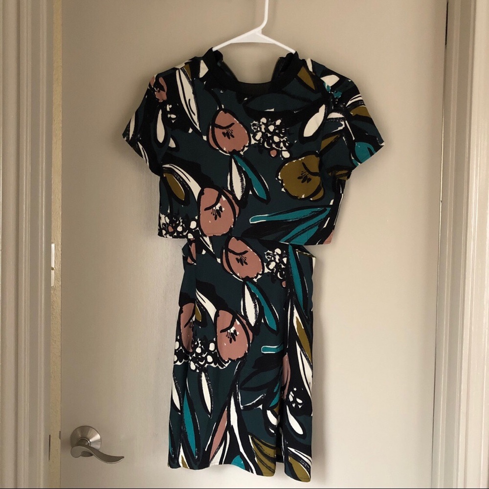 Topshop floral cutout dress (Size 2)